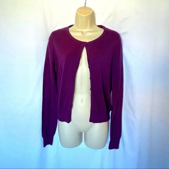 Merona women’s purple button up sweater size small - Picture 1 of 8